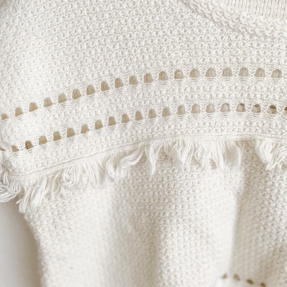 Madewell Short Sleeve Fringe Sweater S - Picture 4 of 6